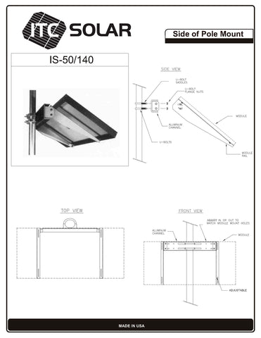 Solar Panel Bracket / Adjustable Solar Panel Mount - Accepts: 50Watts 55Watts 60Watts 65Watts 70Watts 75Watts 80Watts 85Watts 90Watts 100Watts 110Watts 120Watts 125Watts up to 130Watts) or any panel less than 27 inches wide.