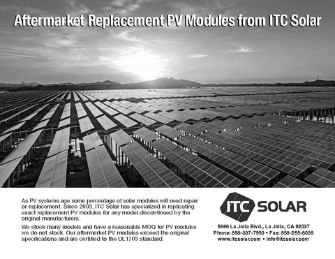 Aftermarket Replacement  54 cells (156mm)    1000mm x 1494mm x 45 mm                                     Power range  (225W-235W)
