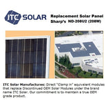 Sharp Aftermarket Replacement  60 cells (156mm)    994mm x 1640mm x 45 mm